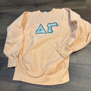 VTG 90s Champion Delta Gamma Reverse Weave Sweatshirt XL  Floral  Embroidered